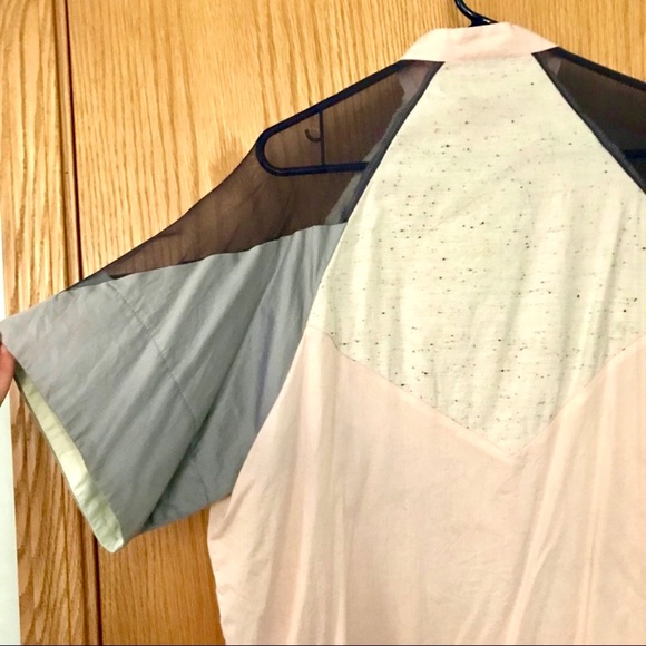 Retro Shirtdress with Mesh Shoulder Panels - Picture 5 of 7